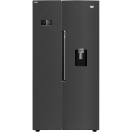 Aparate frigorifice - Side by side Beko GN163241DXBRN, 576 l, NeoFrost Dual Cooling, Slim tank water dispenser, Twist Ice Maker, H 179 cm, Clasa E, Dark Inox