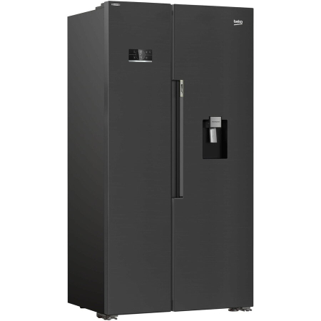 Aparate frigorifice - Side by side Beko GN163241DXBRN, 576 l, NeoFrost Dual Cooling, Slim tank water dispenser, Twist Ice Maker, H 179 cm, Clasa E, Dark Inox