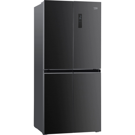 Side by side Beko GNO4031GS, 401 L, Clasa E, NeoFrost Dual Cooling, Compresor Prosmart Inverter, Display touch, H 180 cm, Sticla Gri Antracit [1]