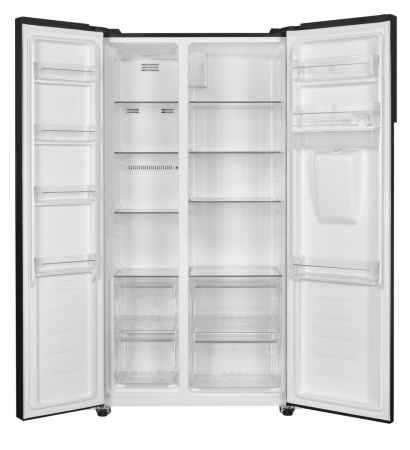 Side by Side Heinner HSBS-H439NFBKWDE++, 436 l, No Frost, Display, Dozator de apa, Functie smart, Functie congelare si racire rapida, Clasa E, H 177, Negru [3]