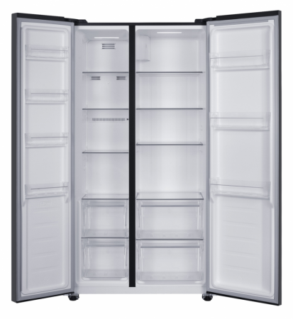Side by Side Heinner HSBS-HM442NFINVDGE++, Total No Frost, Compresor Inverter, Display Touch LED, 442 L, Clasa E, Gri Antracit Texturat [1]