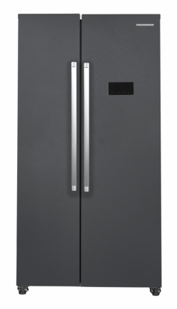 Electronice & Electrocasnice - Side by Side Heinner HSBS-HM442NFINVDGE++, Total No Frost, Compresor Inverter, Display Touch LED, 442 L, Clasa E, Gri Antracit Texturat