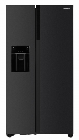 Side-By-Side - Side by Side Heinner HSBS-HM513NFIMDXE++, 513L, 2 Uși, Răcire No-Frost, Congelator 169L, Frigider 344L, Compresor Inverter, Display Touch, Dozator Apă, Funcție Smart, Clasă energetică E, Inox Antracit