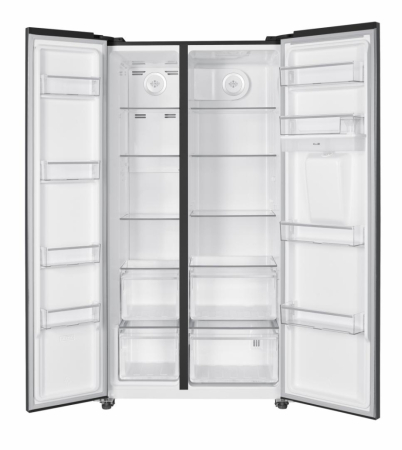 Side by Side Heinner HSBS-HM529NFINVDGWDE++, Total No Frost, Compresor Inverter, Dozator Apa, Display Touch LED, 529 L, Clasa E, Gri Antracit Texturat [1]