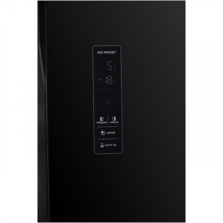 Side by side Heinner HSBS-H532NFGBKF+, 532 l, Full No Frost, Clasa E, Display touch, Blocare acces copii, H 177 cm, Sticla neagra [4]