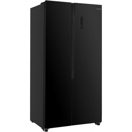 Side by side Heinner HSBS-H532NFGBKF+, 532 l, Full No Frost, Clasa E, Display touch, Blocare acces copii, H 177 cm, Sticla neagra [2]