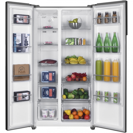 Side by side Heinner HSBS-HM532NFXE++, 532, Clasa E, Full No Frost, Display LED Touch, Alarma usa deschisa, H 177 cm, Inox [5]