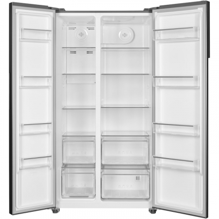 Side-By-Side - Side by side Heinner HSBS-HM532NFXE++, 532, Clasa E, Full No Frost, Display LED Touch, Alarma usa deschisa, H 177 cm, Inox