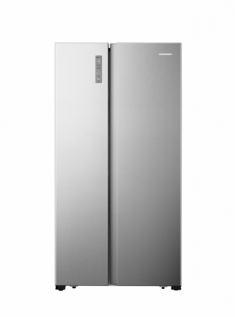 Side by Side Heinner HSBS-HS519NFXE++, 519L, 2 Uși, Răcire No-Frost, Congelator 185L, Frigider 334L, Compresor Inverter, Display Touch, Sistem Multi Air-Flow, Clasă energetică E, Aspect Inox [1]