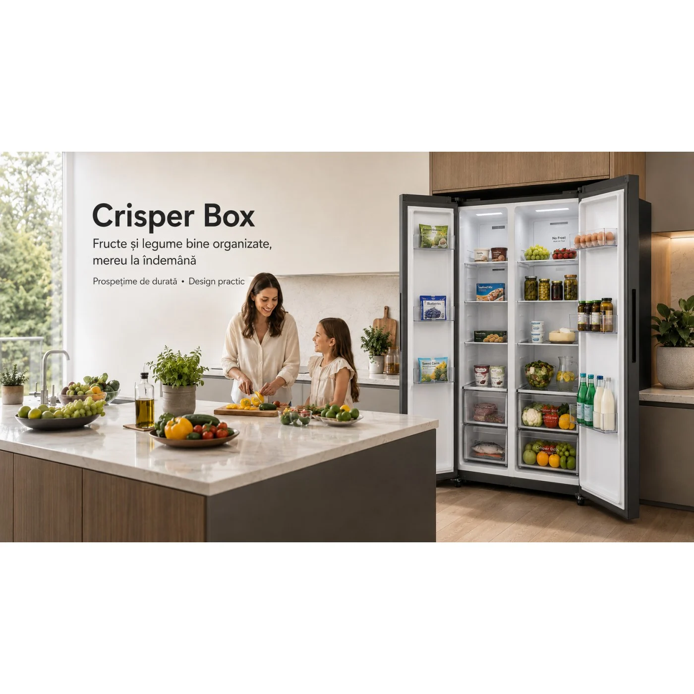 Side by Side LDK SBS-525NFDS, Clasa E, Capacitate 525 l, No Frost, Display Control Touch, Racire rapida, Congelare rapida, H 176 cm, Dark Inox [7]