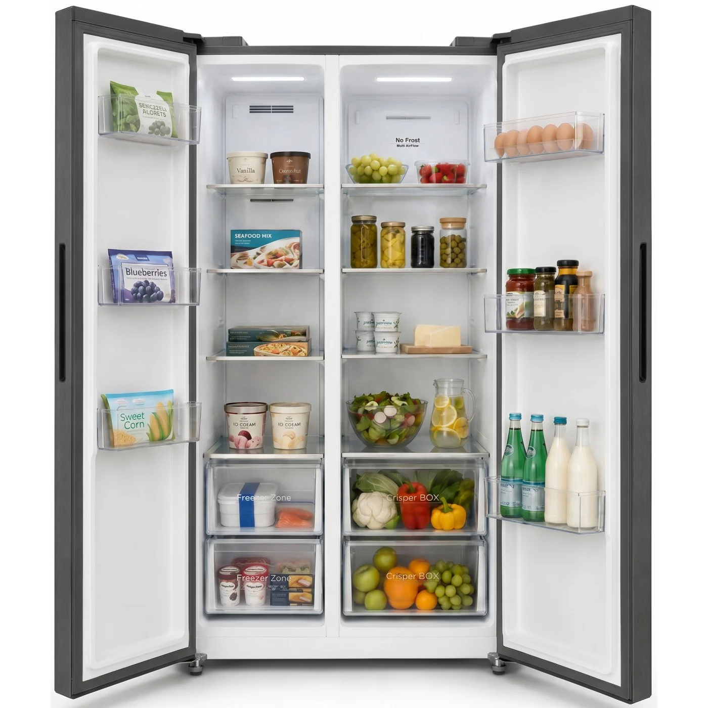 Side by Side LDK SBS-525NFDS, Clasa E, Capacitate 525 l, No Frost, Display Control Touch, Racire rapida, Congelare rapida, H 176 cm, Dark Inox [2]