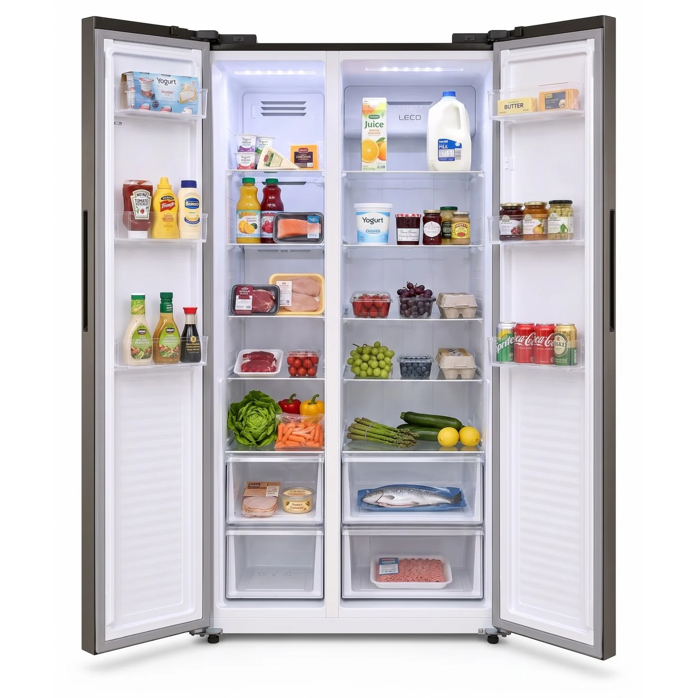 Side by Side LDK SBS-622NFDS, Clasa E, Capacitate 622 l, No Frost, Display Control Touch, Racire rapida, Congelare rapida, H 181 cm, Dark Inox [3]
