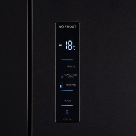 Side by side multidoor Heinner HSBS-HM600MDNFDXE++, No frost, 600l, clasa E, compresor dual inverter, compartiment convertibil frigider/congelator (-20℃~5℃), super freezing, inox negru [5]