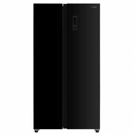Side-By-Side - Side by Side Samus SSBG-557NFE, Full No Frost, Clasa energetica E, Afisaj electronic, H 177 cm, Negru