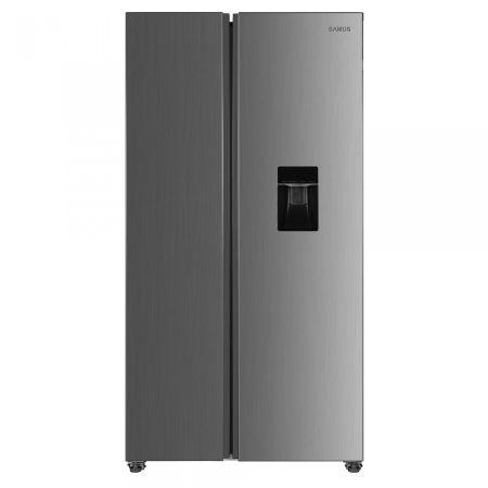 Side-By-Side - Side by Side Samus SSX-669NFWDE, 529 L, Full No Frost, Dozator apa, Clasa energetica E, Afisaj LCD, H 177 cm, Inox