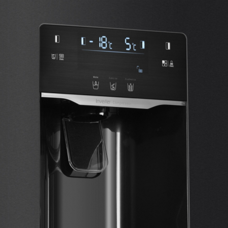 Side by side Samus SSX-670NFIDE, Full No Frost, Afisaj LCD, Dozator apa si gheata, 513 L, Clasa energetica E, Inox [2]