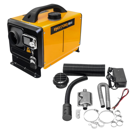 Tunuri de caldura - Sirocou Incalzitor diesel ROTOR RID-8, 8 kW, 12V/24V/230V, rezervor 5 L, 1 iesire aer cald, control LCD, telecomanda, portabil