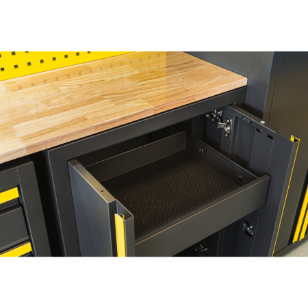 Sistem Modular Atelier TOP MASTER PRO, 3300 mm, 2 Dulapuri Înalte, 2 Dulapuri Inferioare, 3 Dulapuri Superioare, Dulap Mobil cu 7 Sertare, Blat Lemn Masiv 25 mm [10]