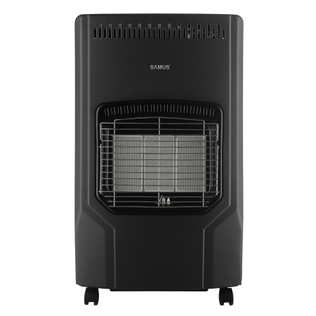 BRICOLAJ - Soba pe gaz Samus RS423, Aprindere piezoelectrica, 3 trepte putere 1.5–4.2 kW, Senzor O2, Comutator anti-rasturnare, Roti transport