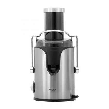 Storcator de fructe si legume, VIVAX AJ-800, putere 800 W, diametru tub 7.5 cm, recipiente de suc si pulpa, Inox, Argintiu [6]