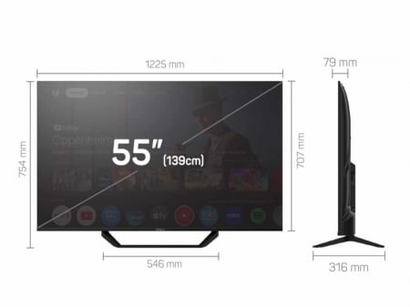 Televizor Smart Tesla 55E655BUS, 55", UHD 4K, Google TV, HDR10, DVB-T2/C/S2, 3x HDMI, 2x USB, Negru [3]