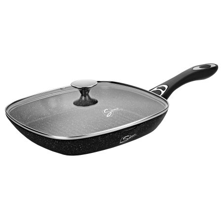 BUCATARIE - Tigaie Grill antiaderenta cu capac Samus VER283LGPB-28x28 cm