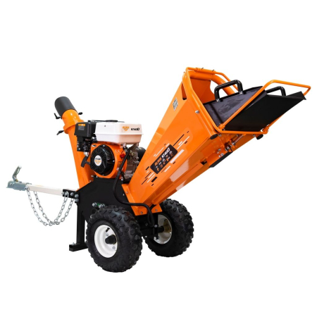 GRADINA - Tocător de crengi și resturi vegetale pe benzină, motor Ducar DH212, 7 CP, 212 cmc, 4 timpi, diametru tăiere 80 mm, 2 cuțite din oțel aliat, evacuare rotativă 360°, rezervor 3,6 L, 3750 rpm