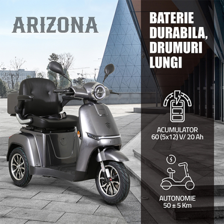 Triciclu electric Samus Arizona-3R1-10T1000-60V20 Silver [17]