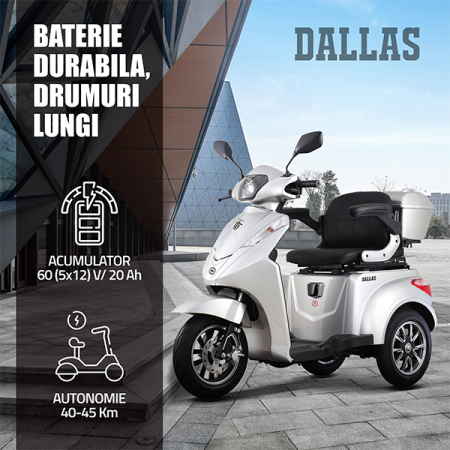 Triciclu electric Samus Dallas-3R1-10T1000-60V20-Silver [4]