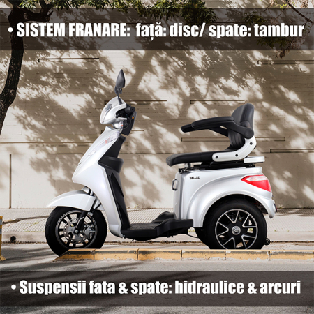 Triciclu electric Samus Dallas-3R1-10T1000-60V20-Silver [6]