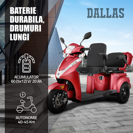 Triciclu electric Samus Dallas-3R2-10T1000-60V20-Red [2]
