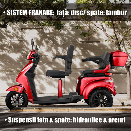 Triciclu electric Samus Dallas-3R2-10T1000-60V20-Red [4]