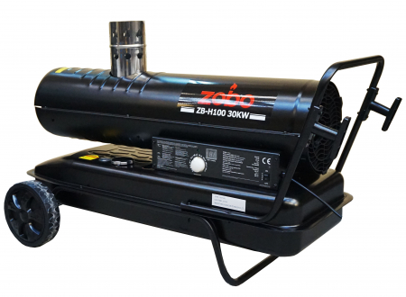 BRICOLAJ - Tun de aer cald, ardere indirecta, 30kw, zobo zb-h100, 200 m2, consum 2,9 l/h