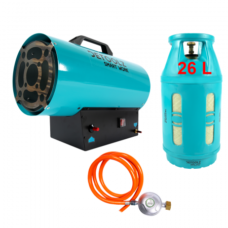Climatizare si sisteme de incalzire - Pachet Tun de caldura pe gaz GPL 220-240V 50Hz 30KW + Butelie reincarcabila 10kg/24L