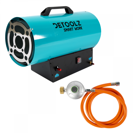 Climatizare si sisteme de incalzire - Tun de caldura pe gaz GPL, putere 30KW, debit de aer 870 m3/h, consum combustibil 2.18 L/h, alimentare 220-240V, Detoolz DZ-EI109