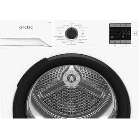 Uscator de rufe ARCTIC A2T19239W, Pompa de caldura, 9 kg, 15 programe, Clasa D, Alb [3]