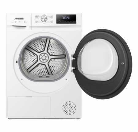 Uscător de rufe cu pompă de căldură Heinner HHPD-HMY80IVFC+++, 8 kg, Motor Inverter, Clasa C, 15 Programe, Display Digital, Alb [2]