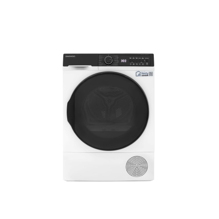 Marelvi - Uscator de rufe Daewoo, pompa de caldura, 9 kg, clasa C, functie Wi-fi, design: Panou T2 negru + usa XXL neagra, culoare Alb