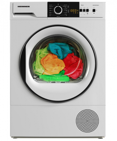 BUCATARIE - Uscator de rufe Heinner HHPD-V8T1CHA++, Pompa de caldura, 8 kg, 15 programe, Clasa A++, Display LED, Lumina cuva, Indicator curatare filtru scame, Alb