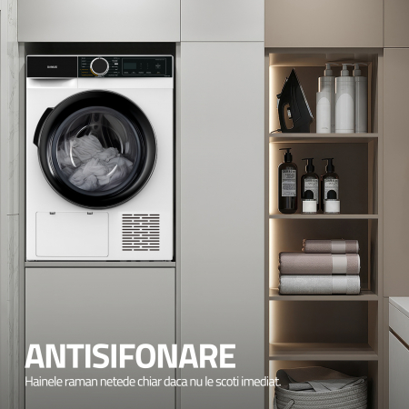 Uscător de Rufe Samus SADP-833, 8 kg, Pompa de Caldura, Clasa Energetica A++, 15 Programe, Display Electronic [16]