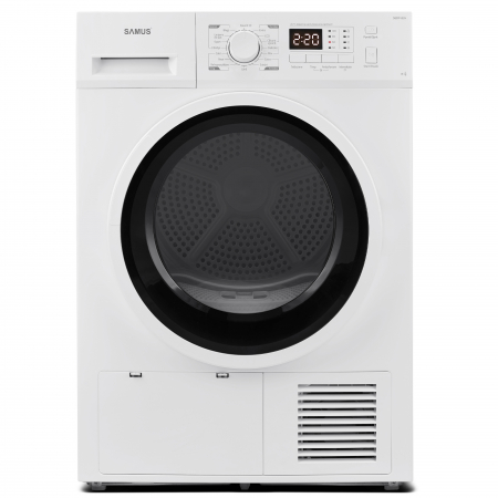 Uscatoare de rufe - Uscător de rufe Samus SGDP‑824, 8 kg, pompă de căldură, 16 programe (Blugi, Lenjerie, Sport), display electronic, clasa E