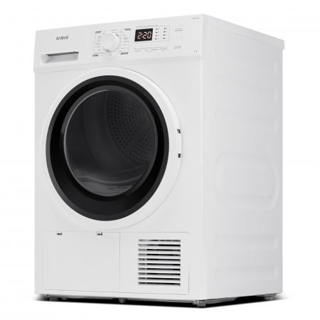 Uscător de rufe Samus SGDP‑824, 8 kg, pompă de căldură, 16 programe (Blugi, Lenjerie, Sport), display electronic, clasa E [1]