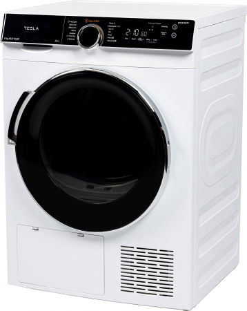Uscatoare de rufe - Uscator de rufe Tesla WT8H92M, Pompa de caldura, 8kg, Clasa A++, 16 programe, Ajustare intensitate uscare, Anti Sifonare, Sistem Child Lock, Delay Start, Alb