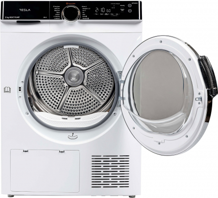 Uscator de rufe Tesla WT8H92M, Pompa de caldura, 8kg, Clasa A++, 16 programe, Ajustare intensitate uscare, Anti Sifonare, Sistem Child Lock, Delay Start, Alb [3]