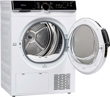 Uscator de rufe Tesla WT8H92M, Pompa de caldura, 8kg, Clasa A++, 16 programe, Ajustare intensitate uscare, Anti Sifonare, Sistem Child Lock, Delay Start, Alb [2]
