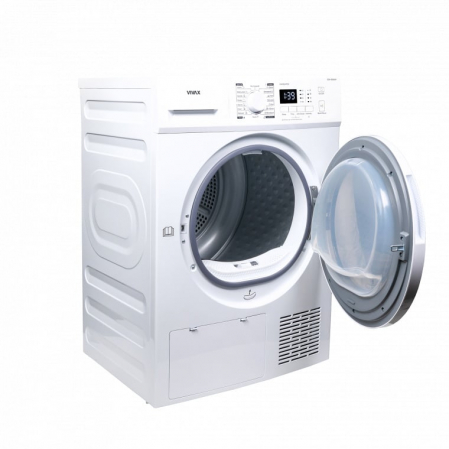 Uscator de rufe VIVAX CDR-0816SHP, Pompa de caldura, 8 kg, Clasa A++, Display LED, Start intarziat, Anti-sifonare, Uscare ajustabila, 16 programe, Alb [8]