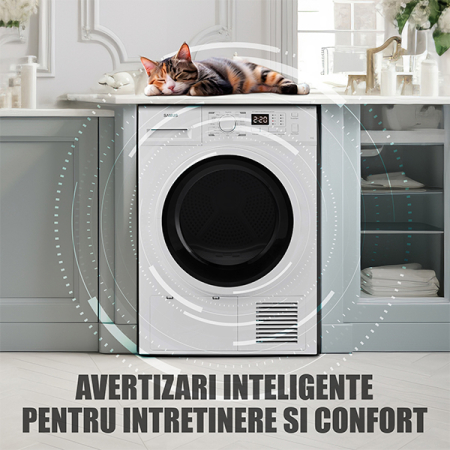 Uscator de rufe Samus SGDP924, Pompa de Caldura, 9 kg, 16 Programe, Afisaj Electronic, Clasa D, Alb [26]