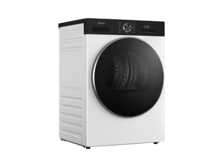 Uscatoare de rufe - Uscator rufe TESLA WT8H91T, 8kg, D(E),Pompa caldura, delay start, 15 progr. display, alb