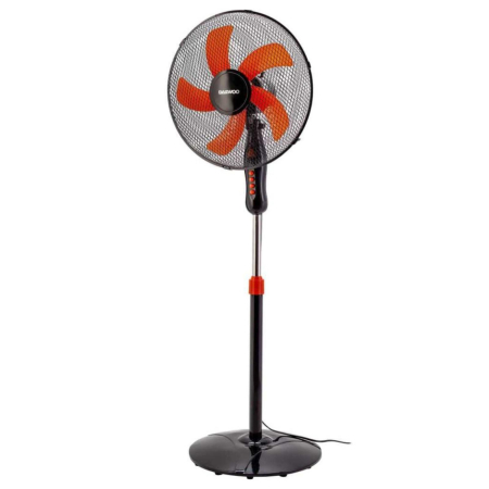 Marelvi - Ventilator cu picior Daewoo Sda DDV166, putere 50 W, 40 cm diametru, trei trepte de putere, inaltime reglabila pana la 125 cm, gril frontal de protectie, oscilare la 90 grade, baza stabila, culoare ne
