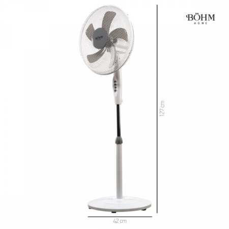 Ventilator de podea BÖHM BLSF-4043, 3 viteze, 16 ingi, Compact, Reglabil și Eficient [1]